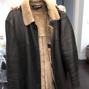 Men’s shealing leather winter coat